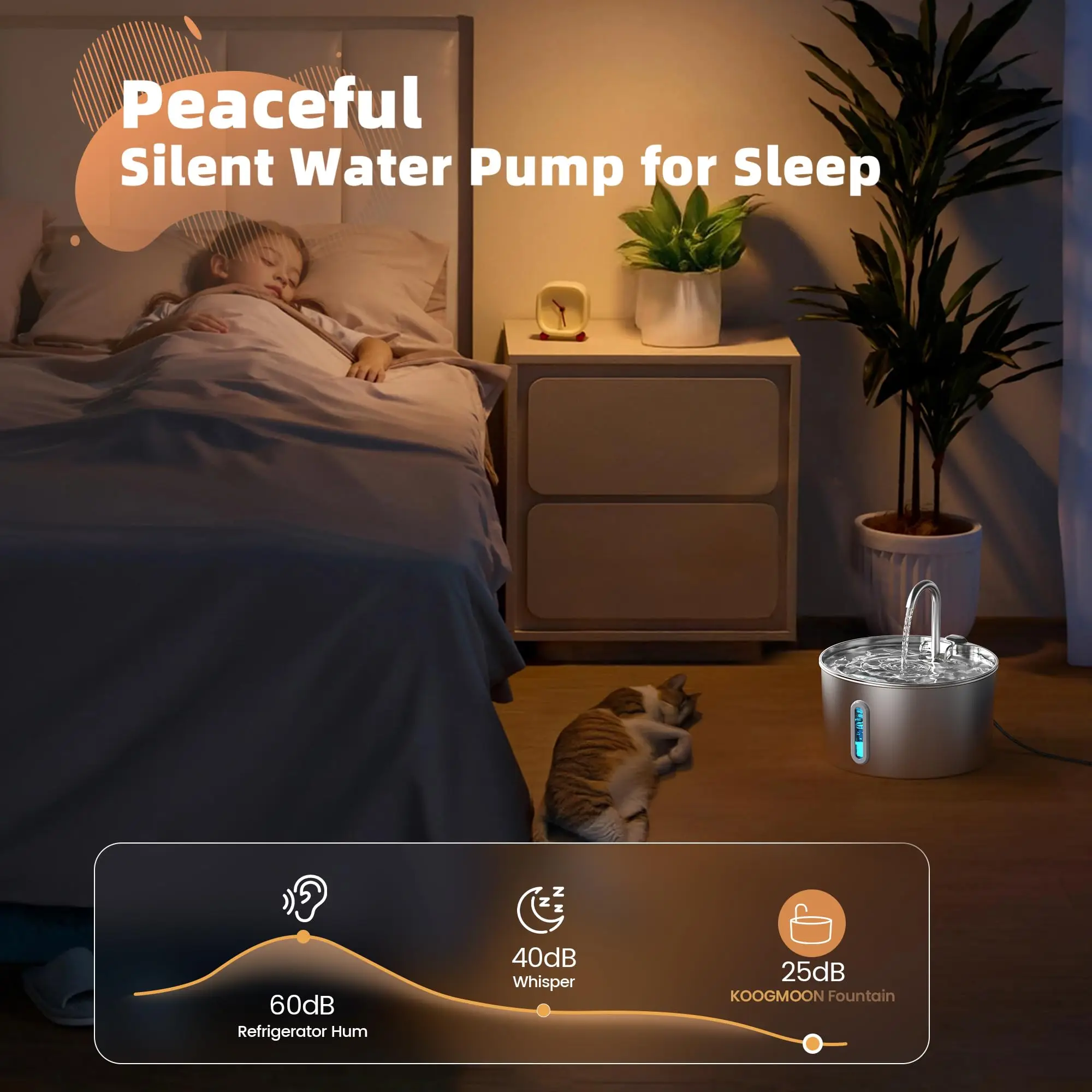 Automatic Stainless Steel Pet Water Fountain, 2.2L 4