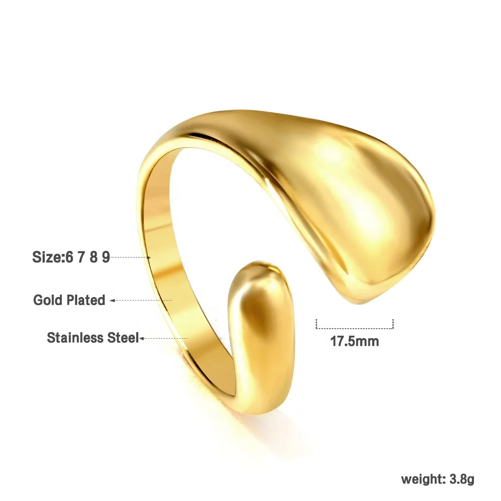 18K Gold Plated Chunky Statement Ring 4