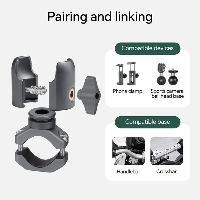 Motorcycle Phone Mount with Ball Head Base 3