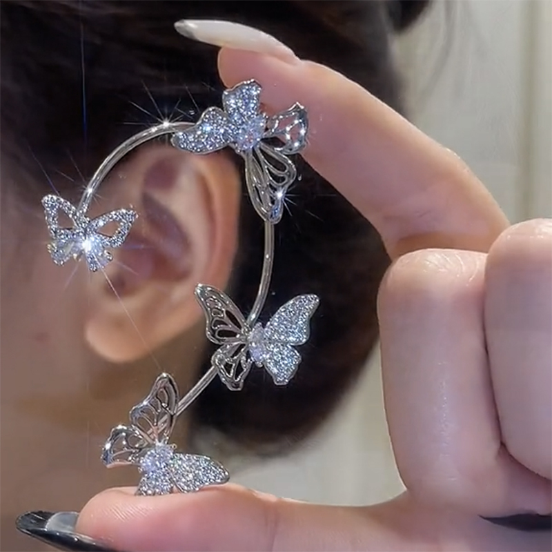 Ohrklemme ohne Piercing mit Zirkonia Schmetterling
