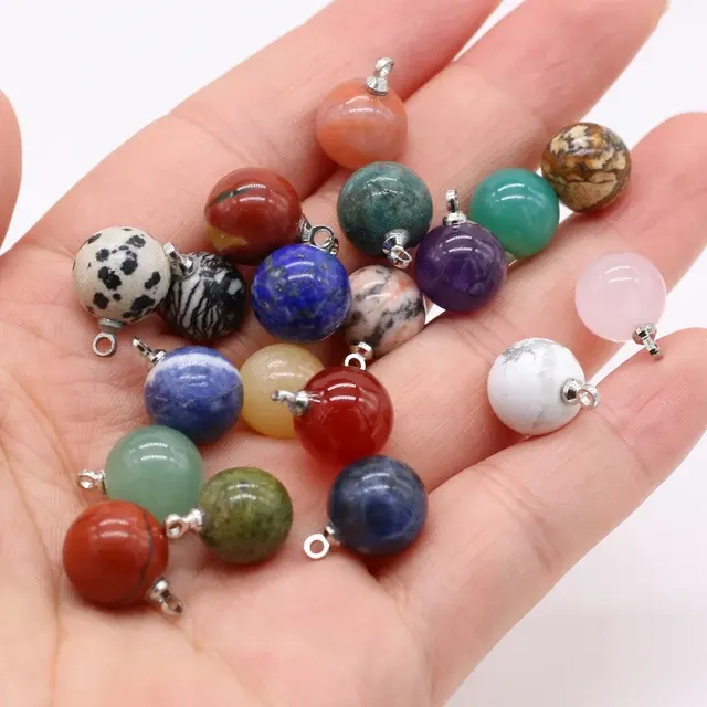 Natural Stone Agate Crystal Pendant 10mm Five Pieces 1
