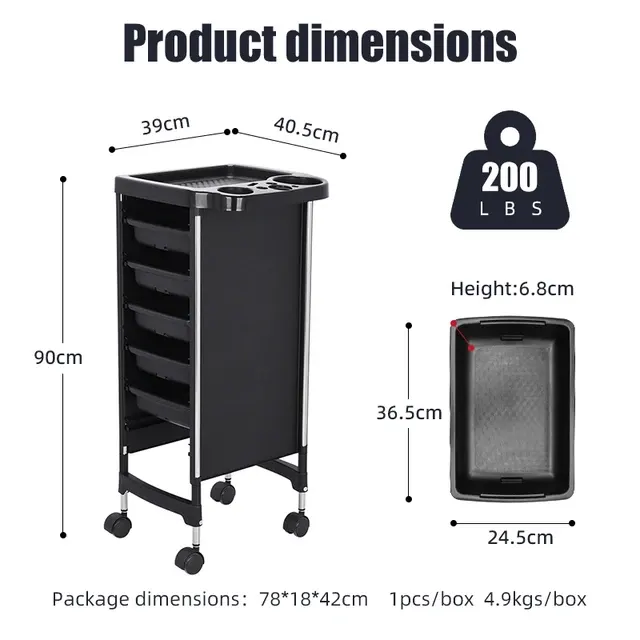 Plastic Hairdressing Cart for Spa 4