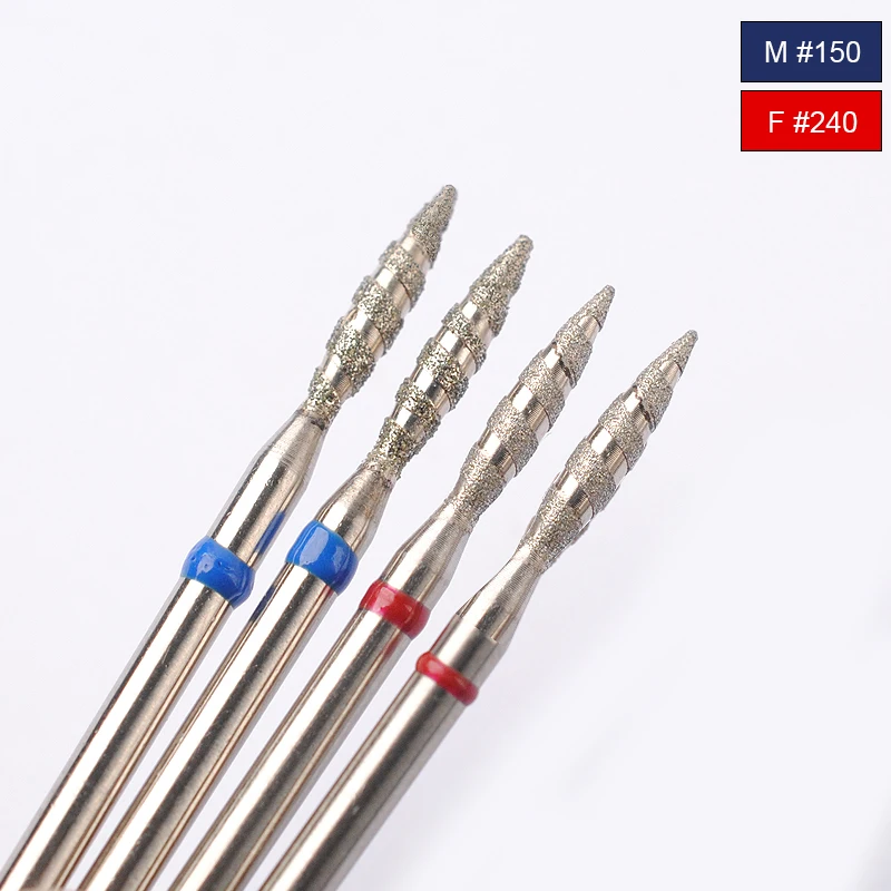 Flame Diamond Nail Drill Bits, 2 Pieces 2