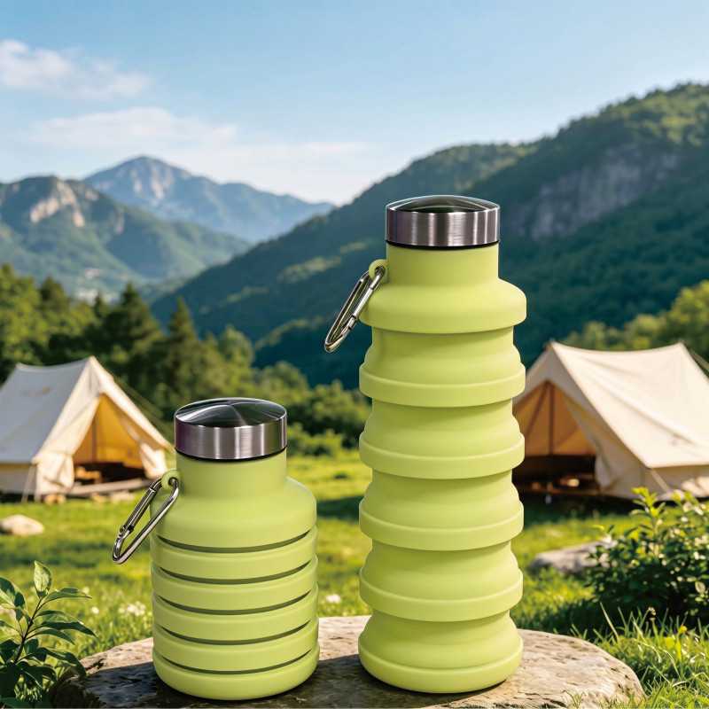 Outdoor Silicone Collapsible Water Bottles Portable Foldable Expandable