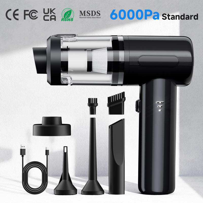 Portable Wireless Car Vacuum Cleaner 6000Pa Suction 3000mAh