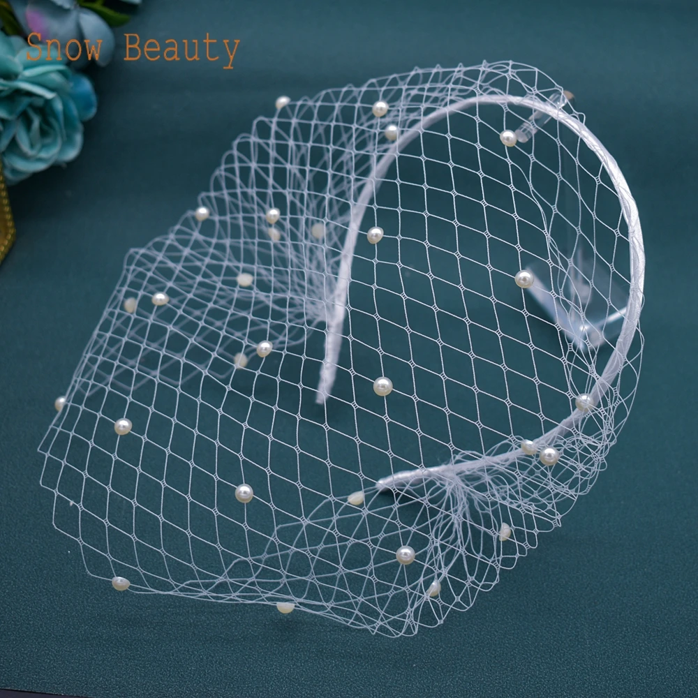 JM20 Birnen Perlen Braut Vogelkäfig Schleier Accesorios Para 3