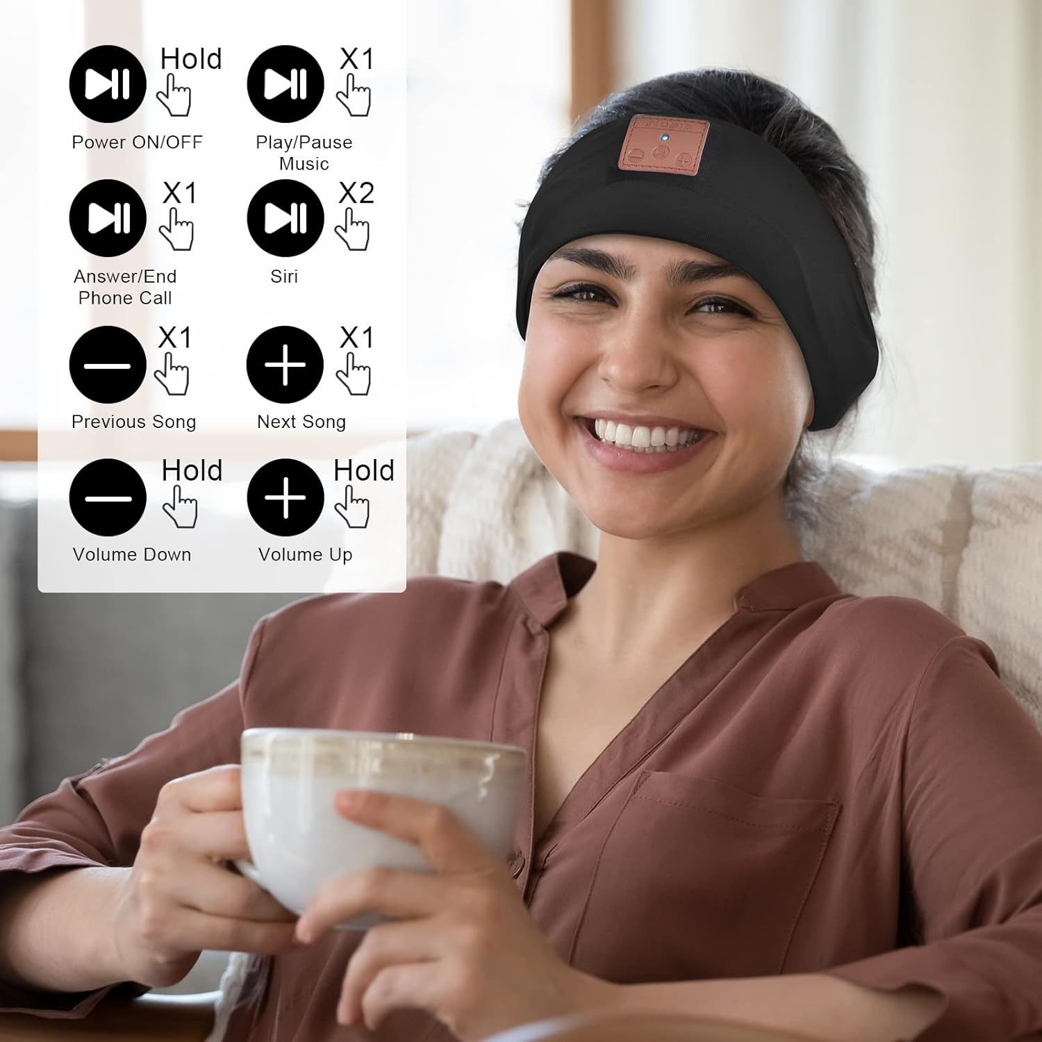 Sleep Headphones Headband with Eye Mask 3