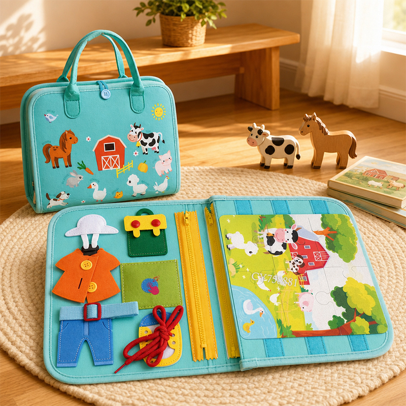 Montessori Filz Beschäftigungstafel Tasche für Kleinkinder