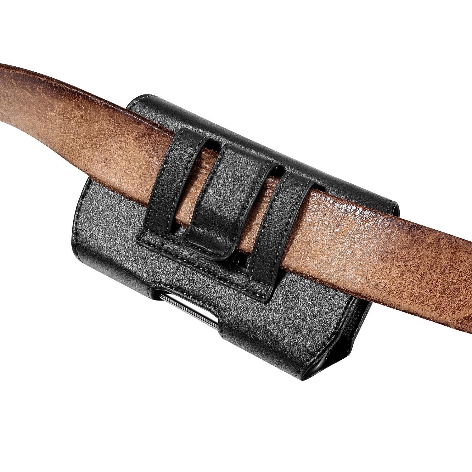 7-Inch Cowhide Pattern Waist Phone Pouch 4