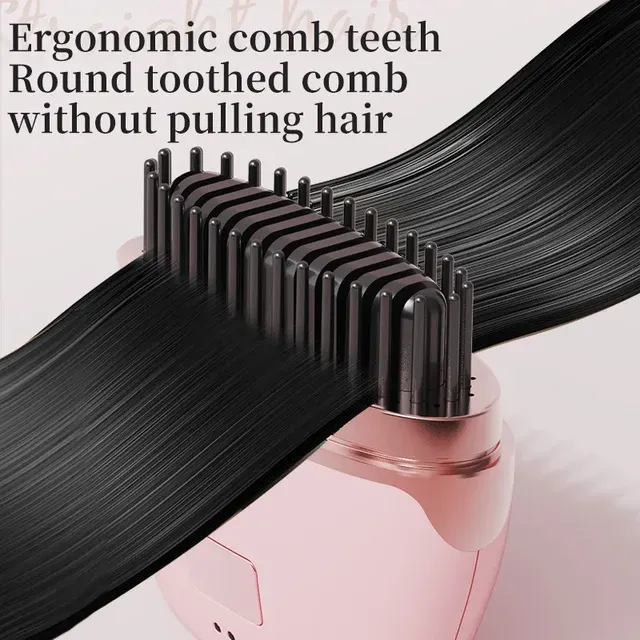 Akku-Glätteisen-Bürste mit Keratin 2