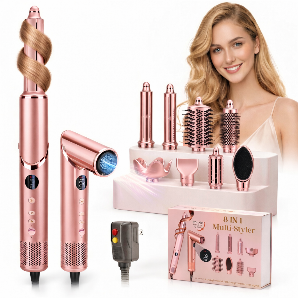 Rose Gold 8-in-1 Foldable Hair Styler Set 2