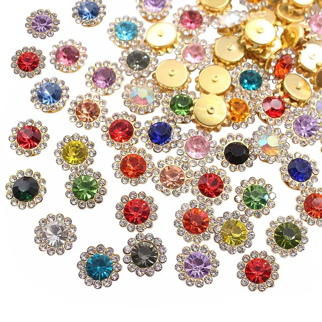 8mm-12mm Sunflower Claw Setting Crystal Beads 1