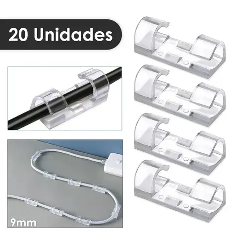Selbstklebende transparente Kabelklemmen, 20er-Pack