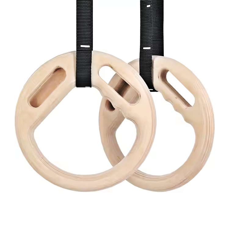 Adjustable Birch Wood Gymnastic Rings 2