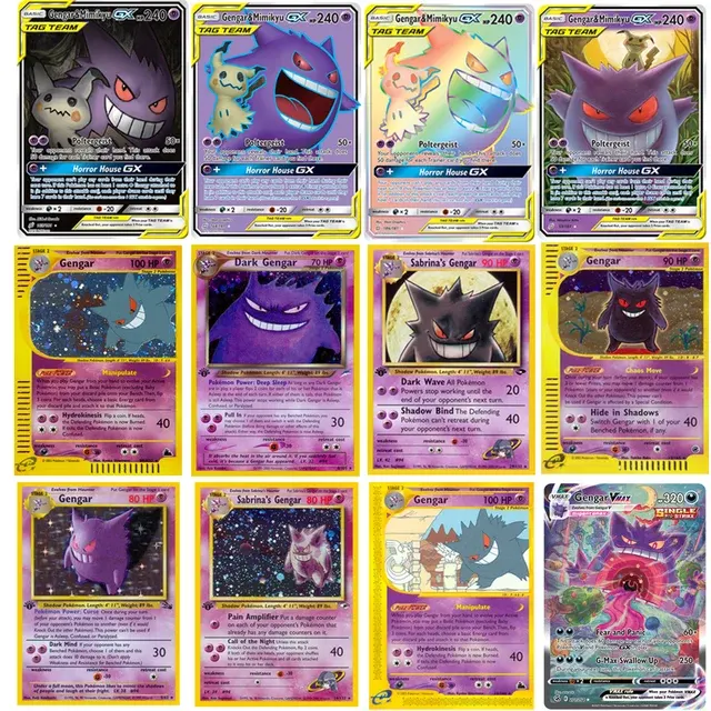 Foil Trading Card Gengar and Mimikyu GX 3