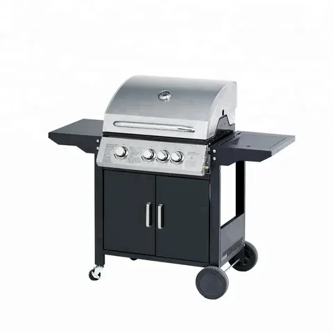 Gas Grill With Side Shelves