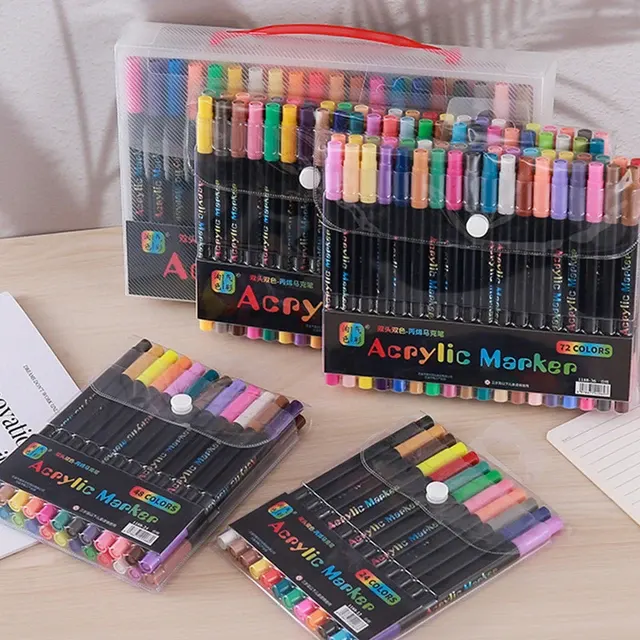 Dual-Tip Acrylic Paint Marker Set, 24 Colors 2