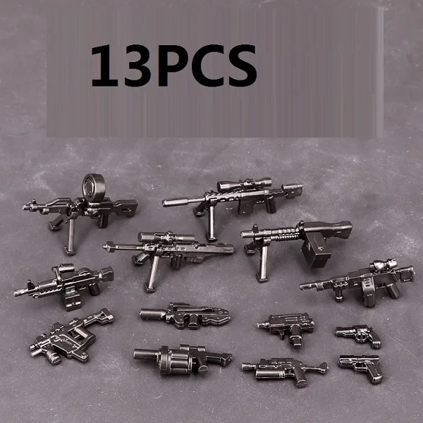 MOC Waffen Gewehr Pistole Ausrüstung Set Pistolen Militär 3