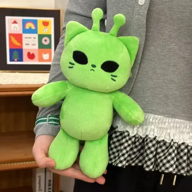 Green Alien Cat Plush Toy, Kawaii 3