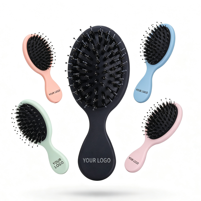 Boar Bristle Mini Air Cushion Hair Brush Detangling