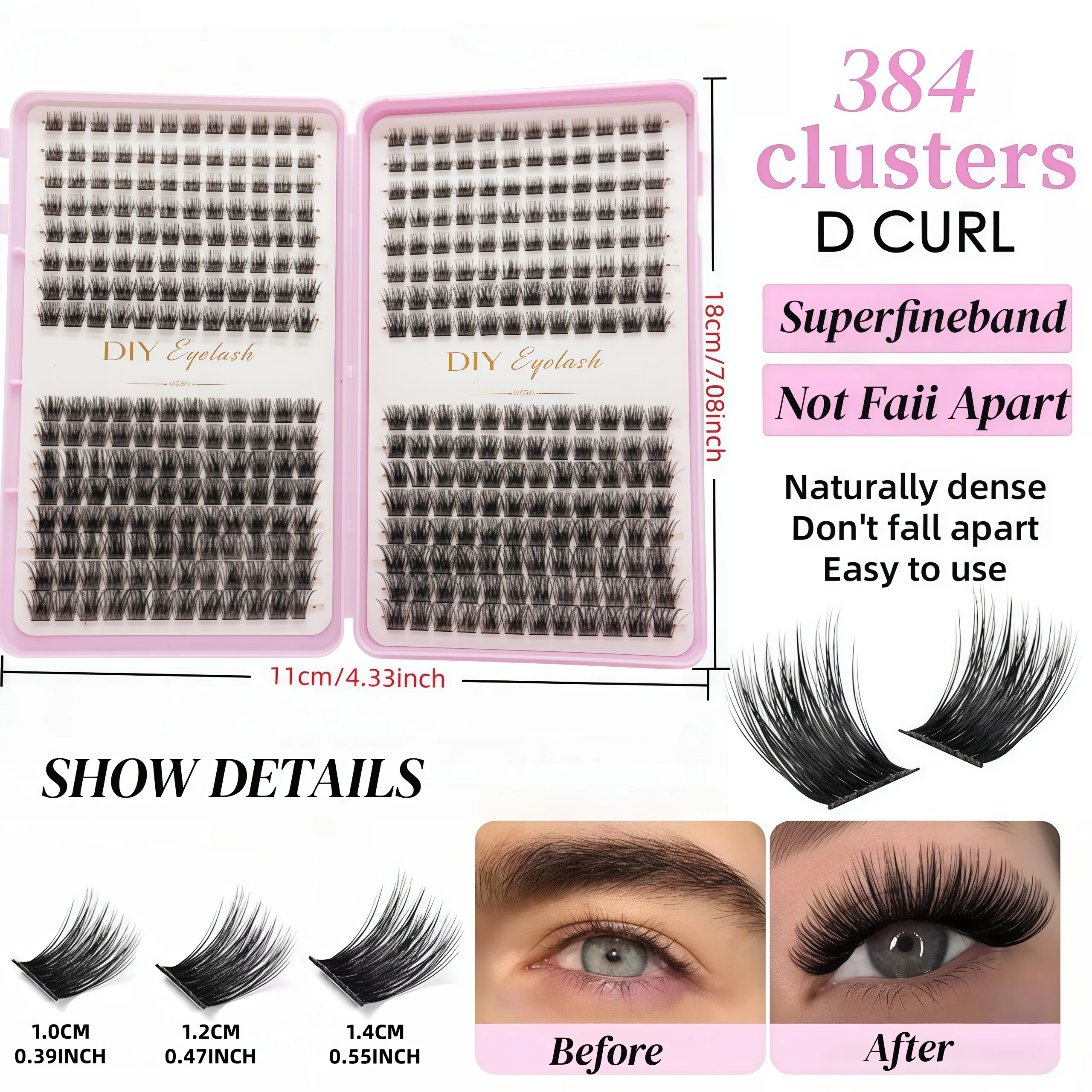 Natural Mixed-Length Fake Eyelash Bundles 4