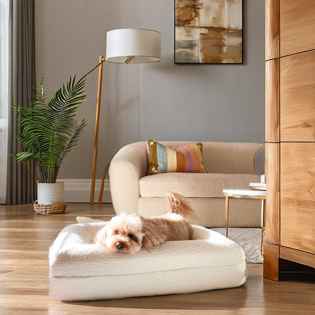 Wasserdichtes Bouclé-Hundebett mit Reißverschluss
