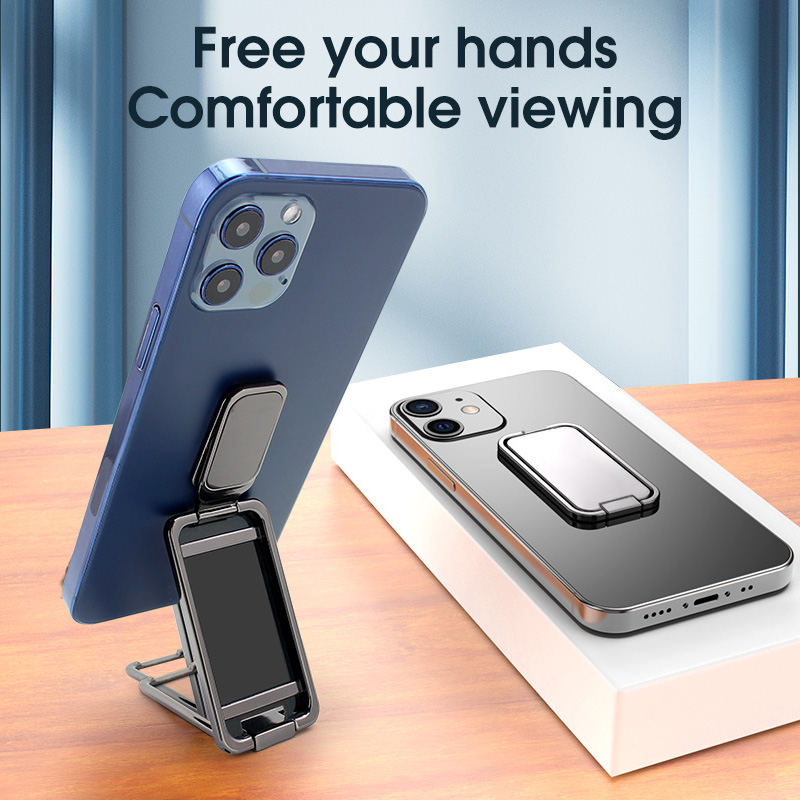 Foldable Mobile Phone Holder Ring Buckle Retractable Desktop