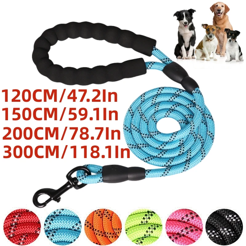 Heavy-Duty Dog Leash Soft Grip, 1.2-3 m