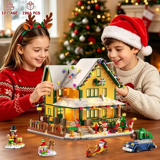 Adventskalender Weihnachtshaus Mini-Bausatz Weihnachtsgeschichte Haus-Bausteine-Set 3