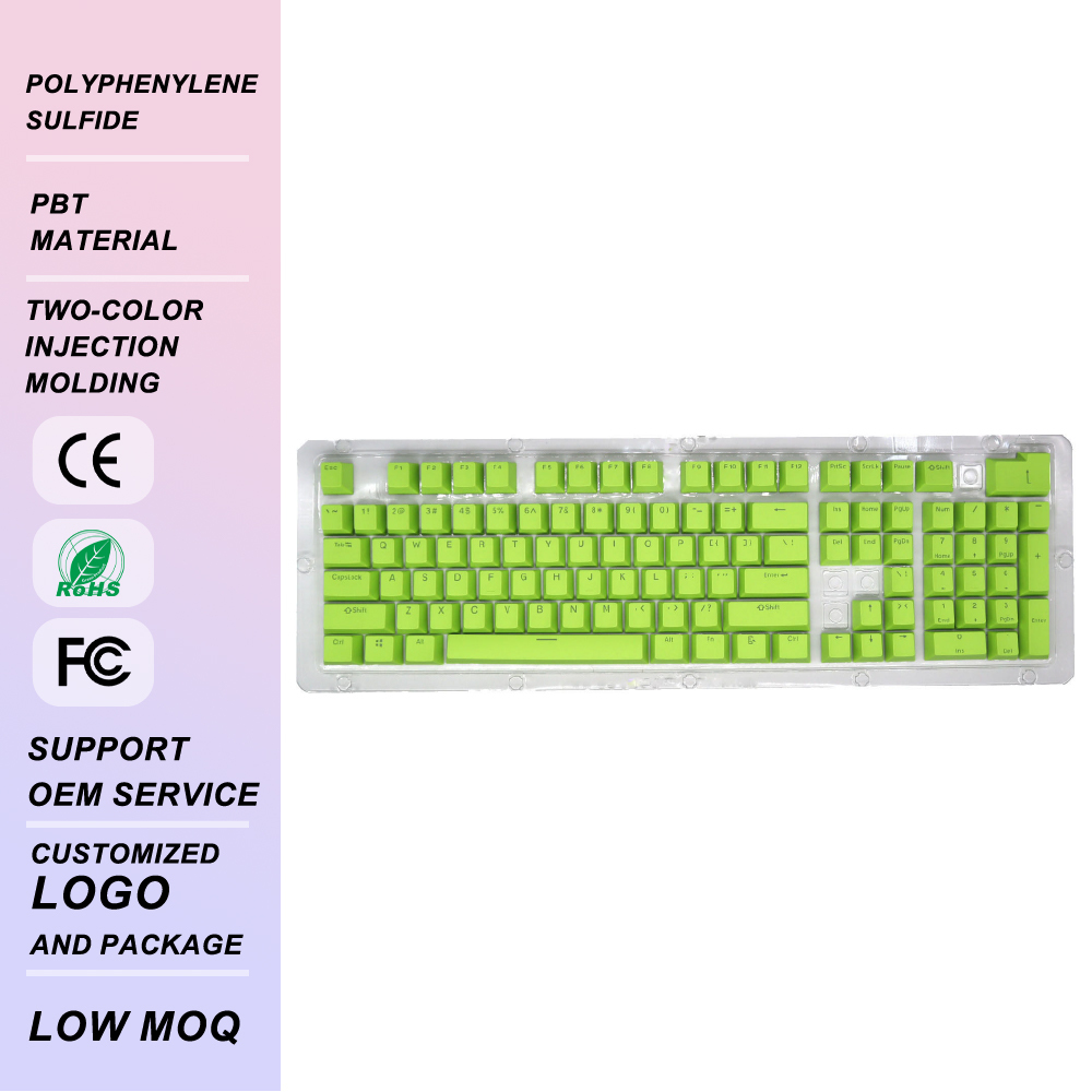 Low-Profile Tastenkappen-Set aus PBT, 104 Tasten