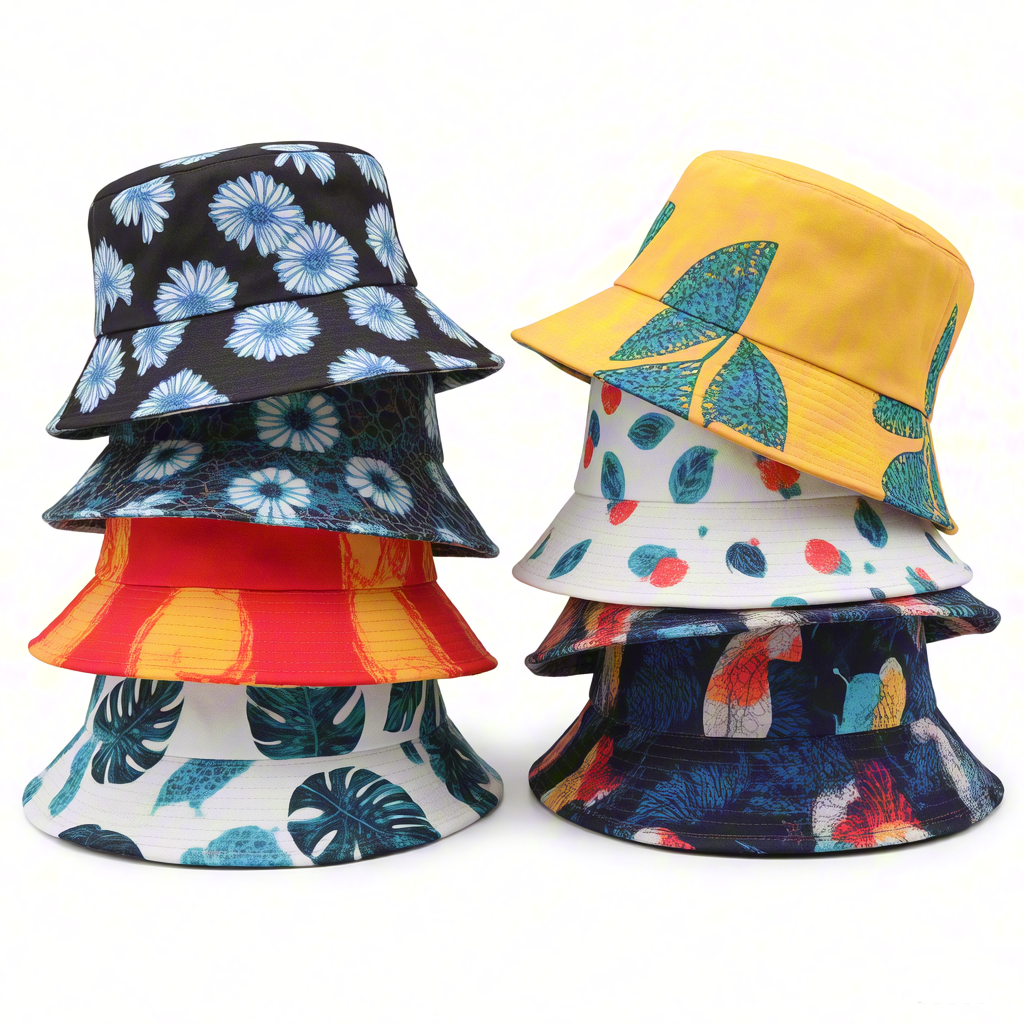 Reversible Cotton Embroidered Bucket Hat 3