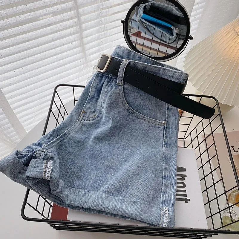 Koreanische Sommer-Shorts mit Weitem Bein und Hoher Taille 4