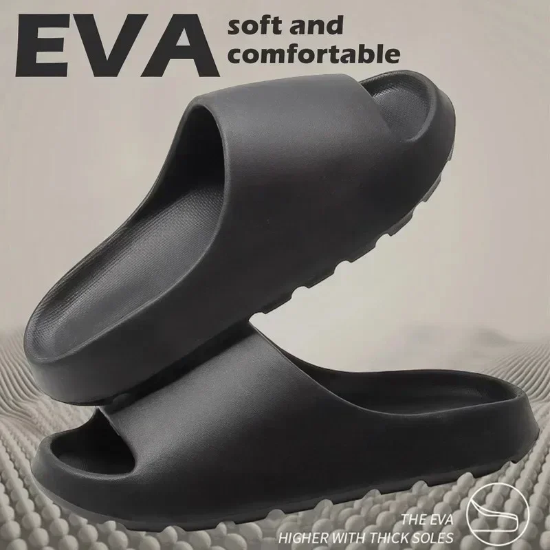 Damen EVA Weiche Dicksohlige Sommer-Modepantoffeln und Herren-Slides Strandsandalen 2