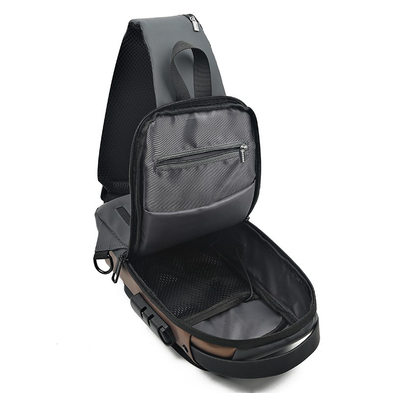 Waterproof Anti-Theft USB Men's Chest Bag 3