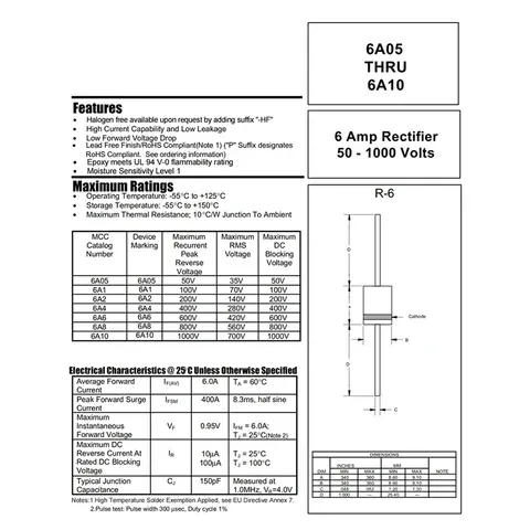 6A10 10A10 20A10 30A10 10A20 1000V 2000V 10