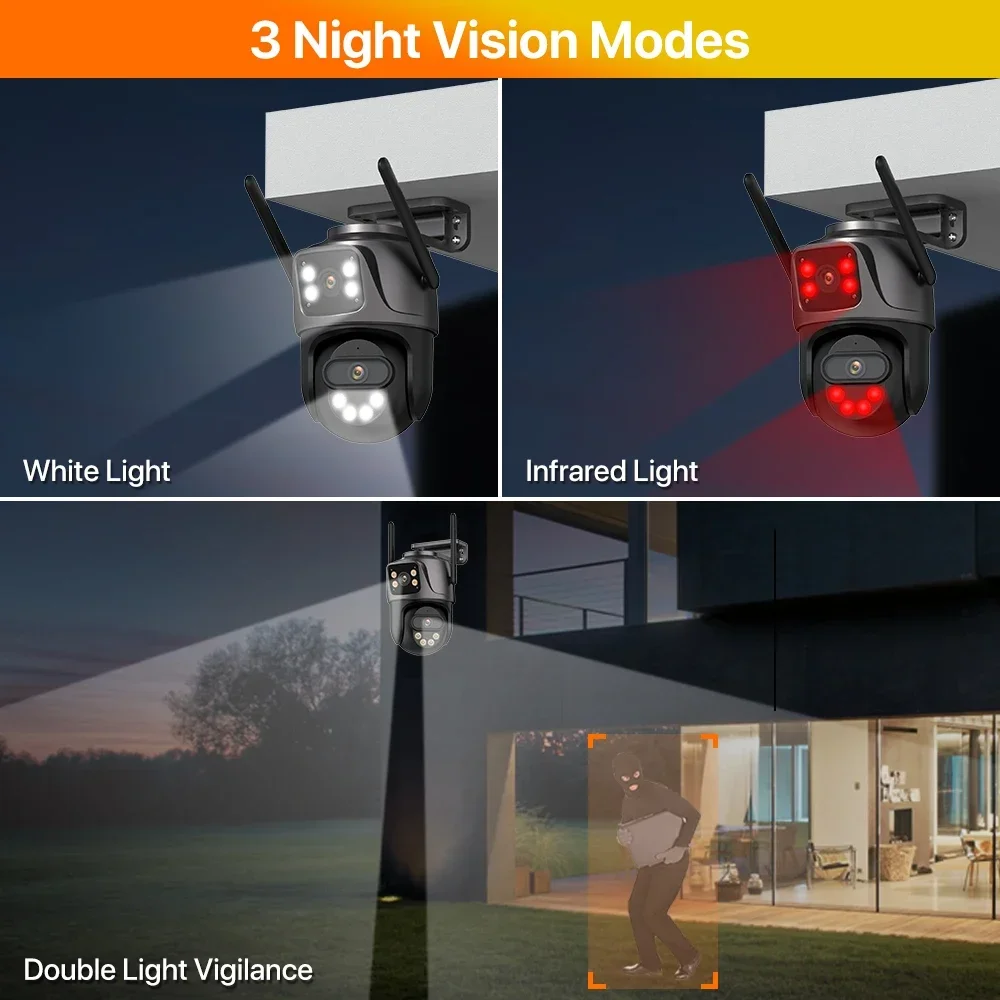 WONSDAR 4K PTZ WIFI Kamera Doppellinse Doppelbildschirm IP-Kamera 3