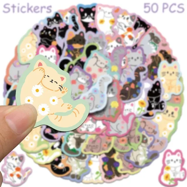 50 Cartoon Cat Stickers for Laptops 3