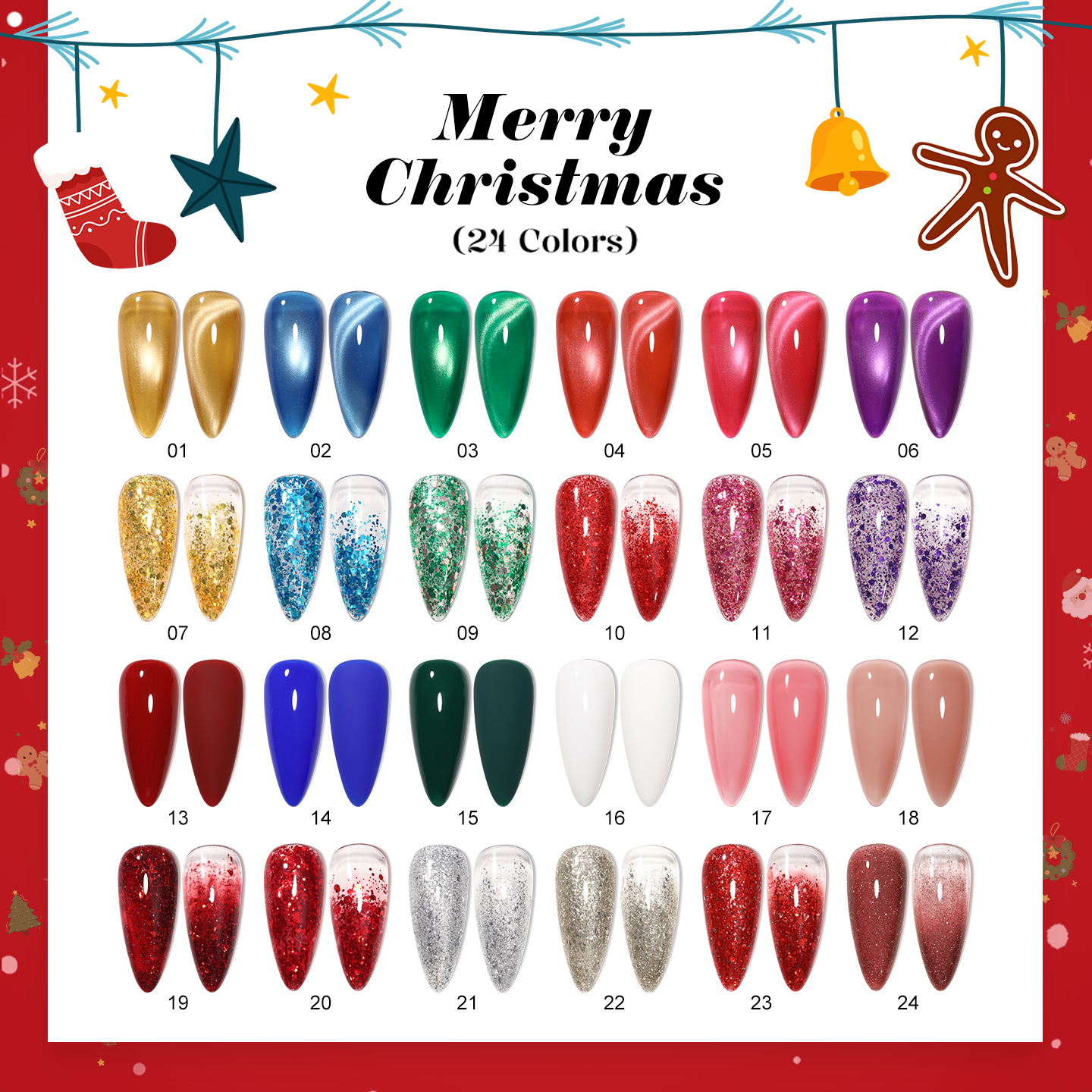 Cat Eye Glitter UV LED Gel Polish Set