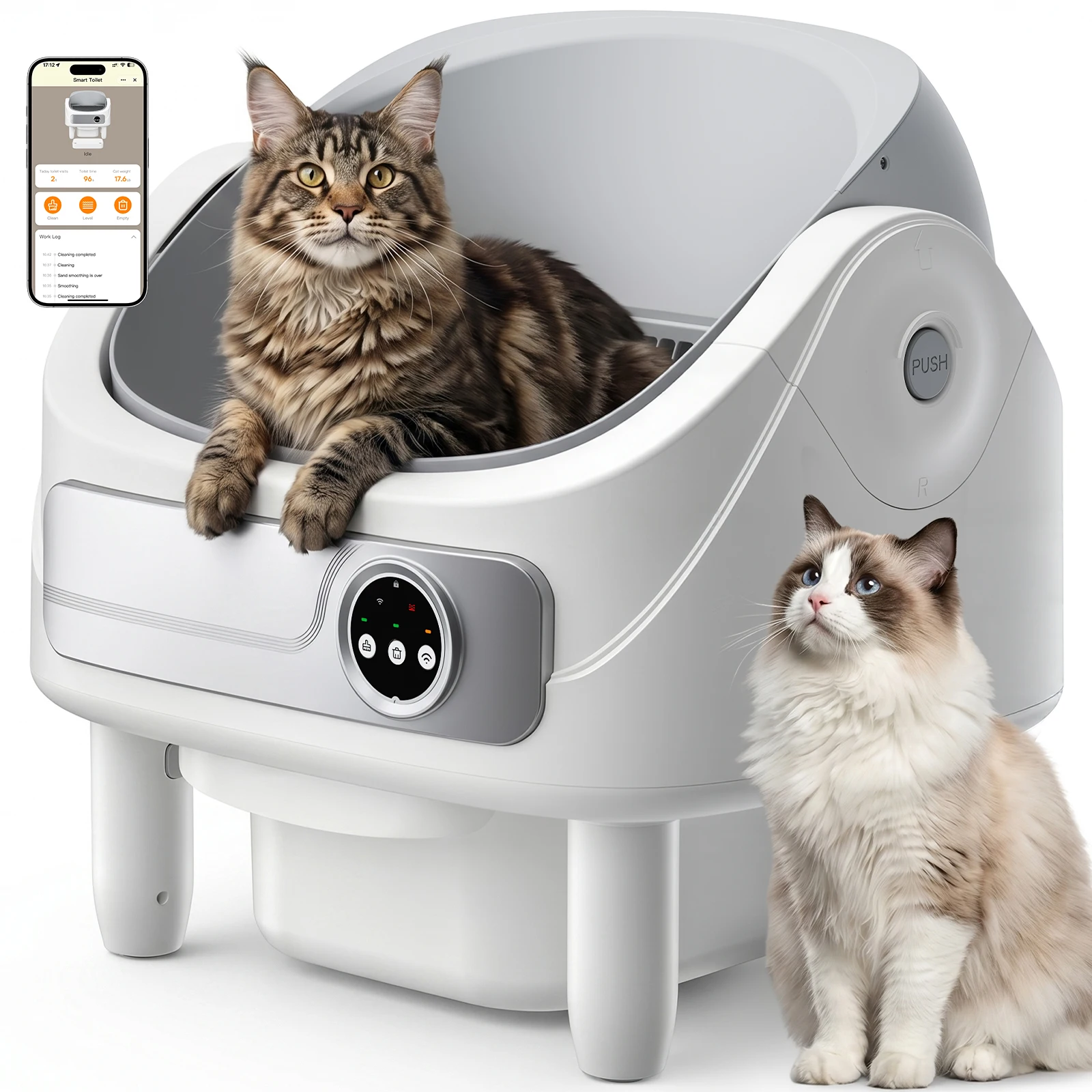 Patbrela Selbstreinigende Katzentoilette Automatische mit Bio-Radar & 10