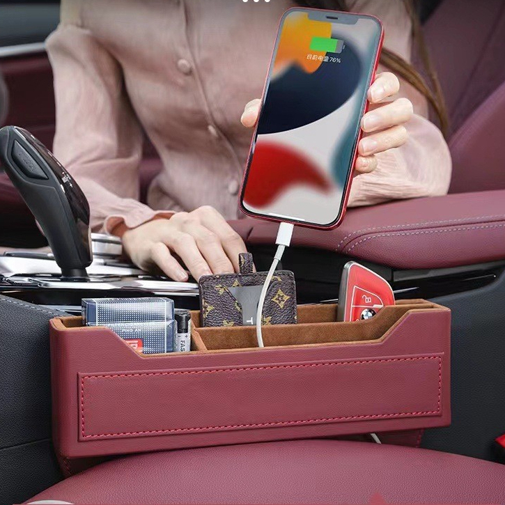 PU Leather Car Seat Gap Filler Organizer Storage