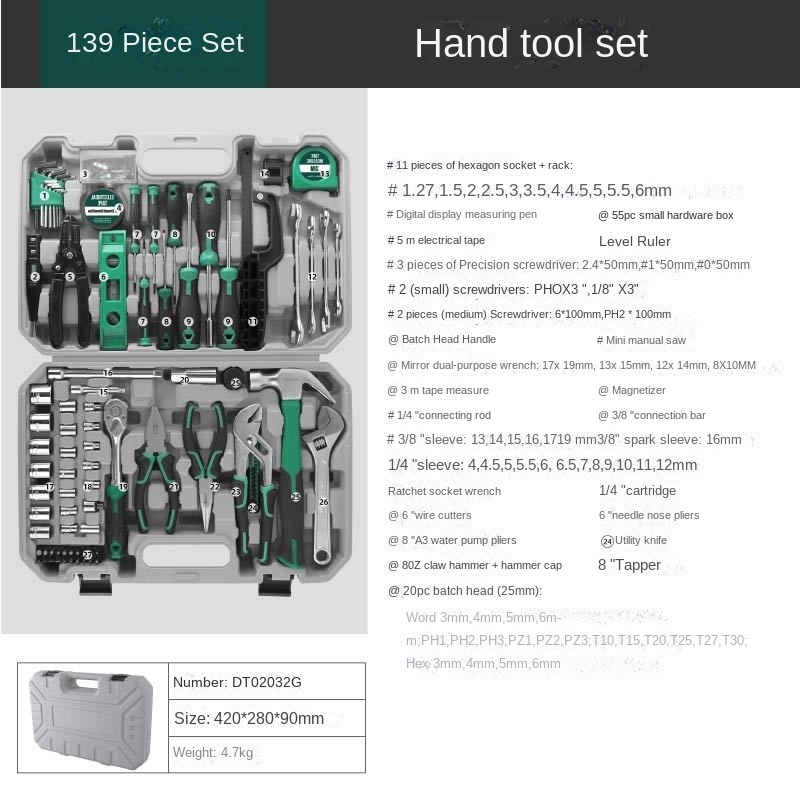 139-Piece Household Tool Set 2