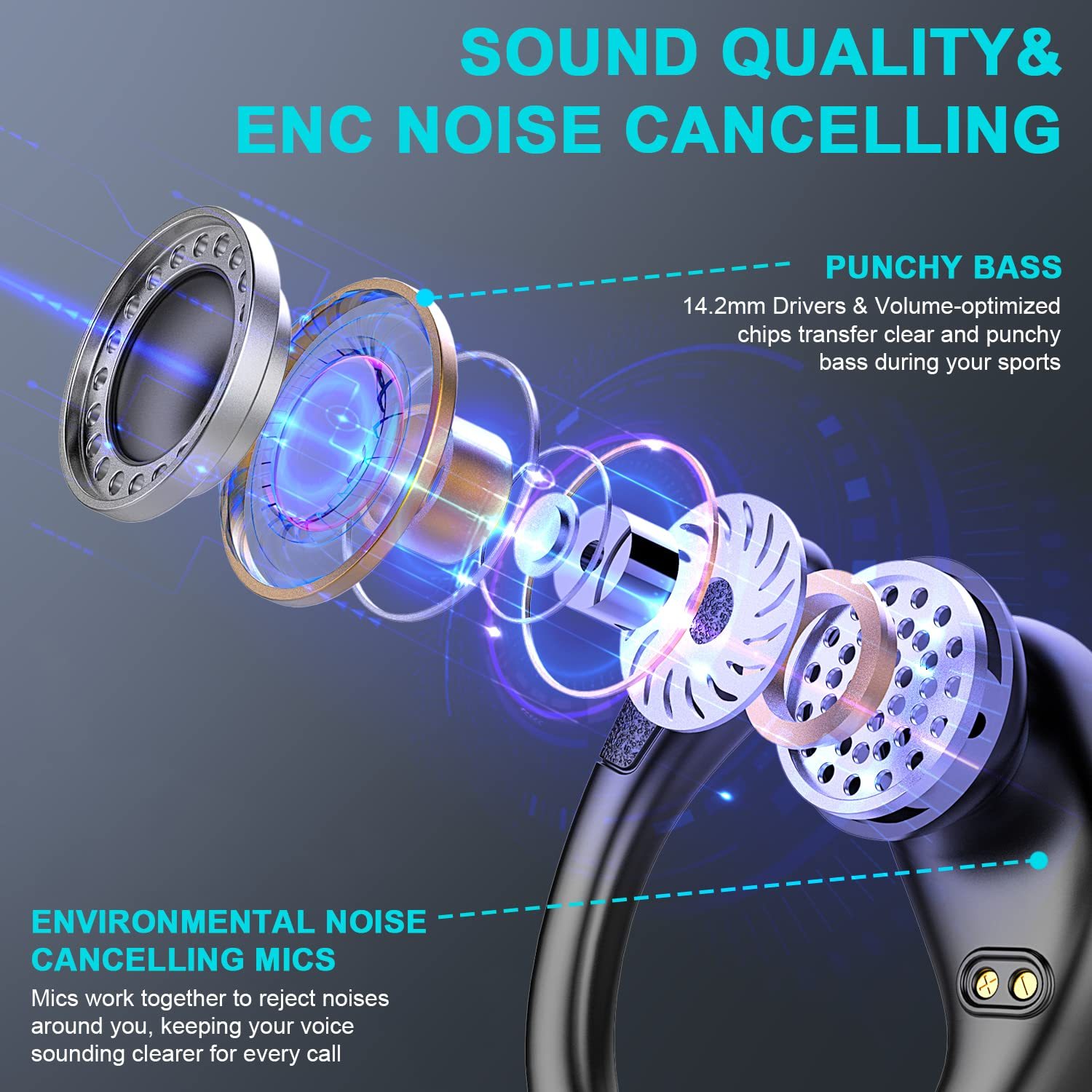 BX29 Headphones Long Time Playing BT5.4 Earbuds Ear 3