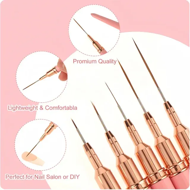 5-Piece Nail Art Liner Brush Set 4