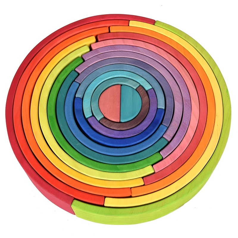 Colorful Rainbow Wooden Building Blocks