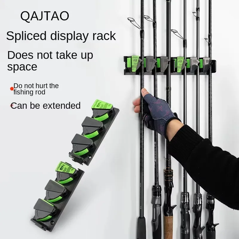 QAJTAO Wandmontierter und mit 3M-Kleber Beklebter Angelrutenhalter Vertikaler