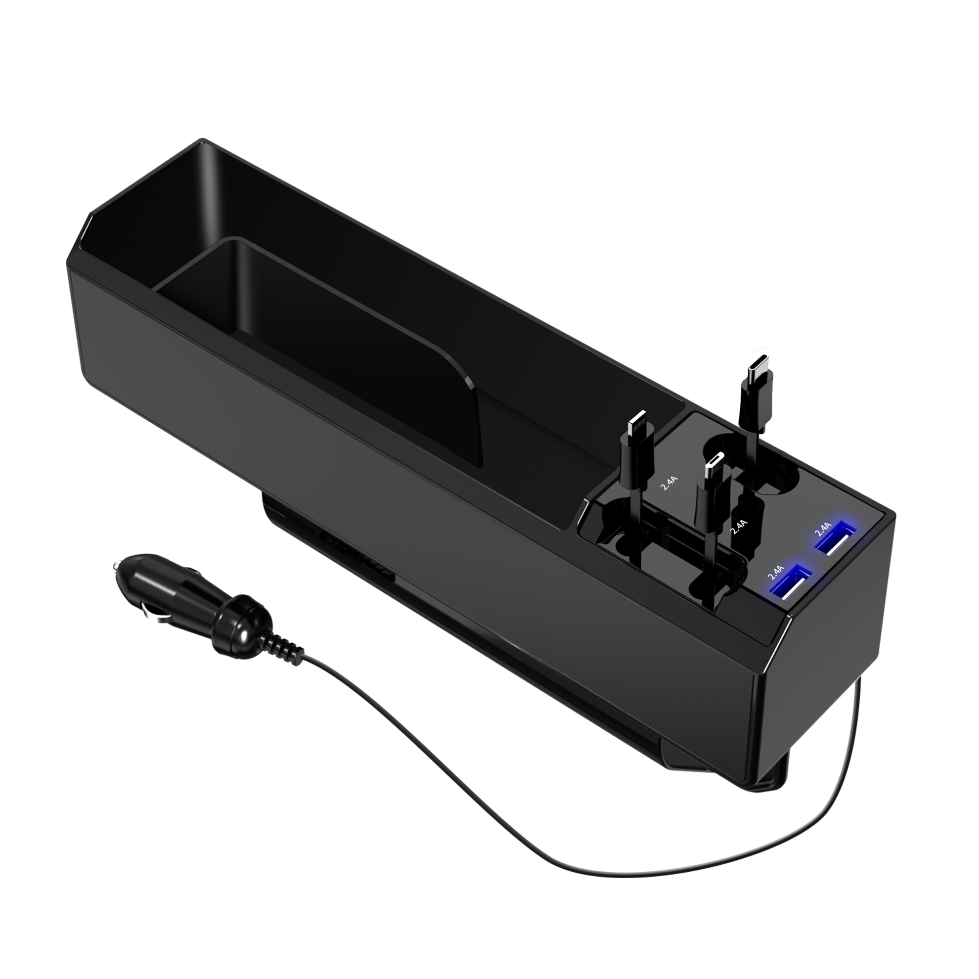 Car Seat Gap Filler Organizer With 2 USB
