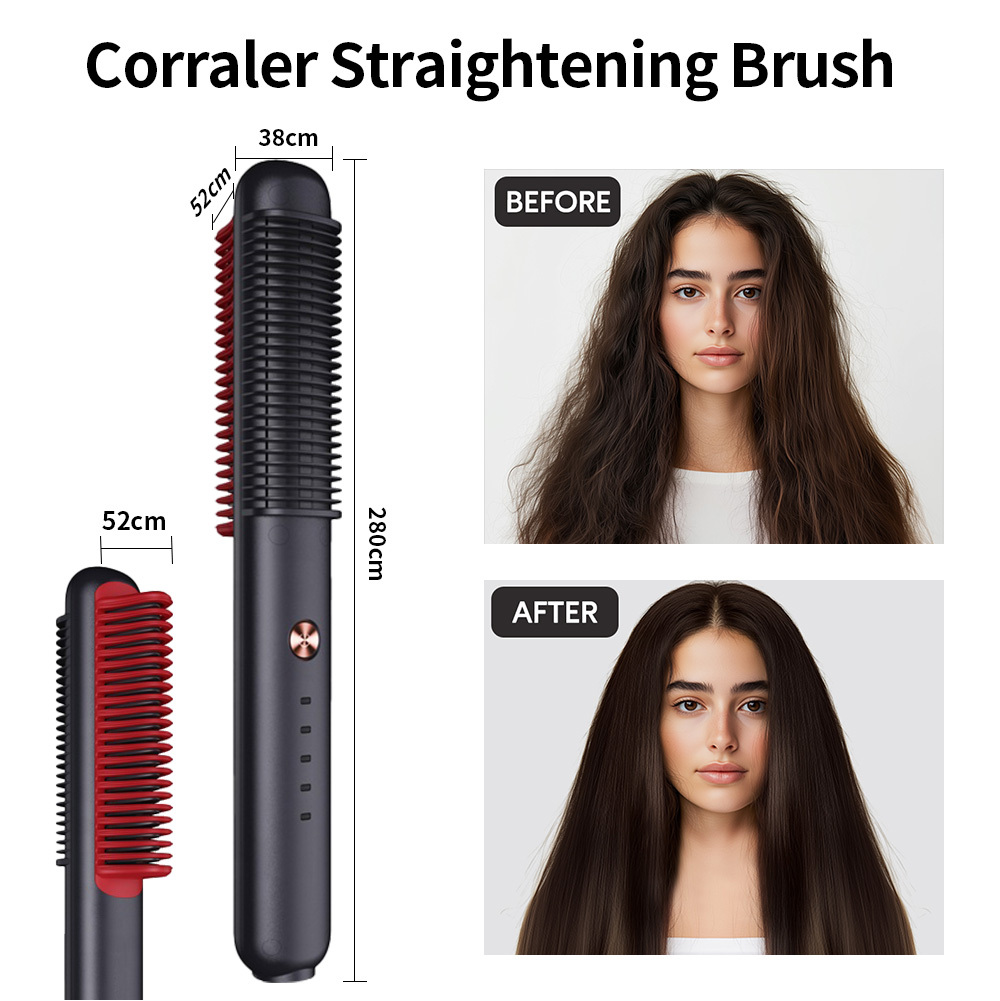 Ceramic Electric Hair Straightener Brush 4