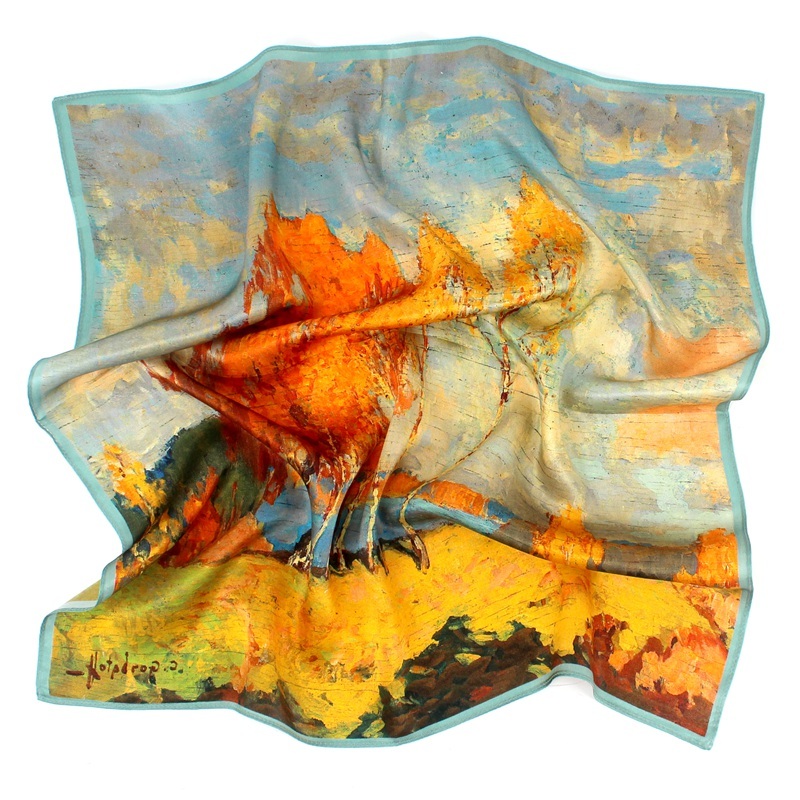 Square 100% Silk Scarf for Women 2