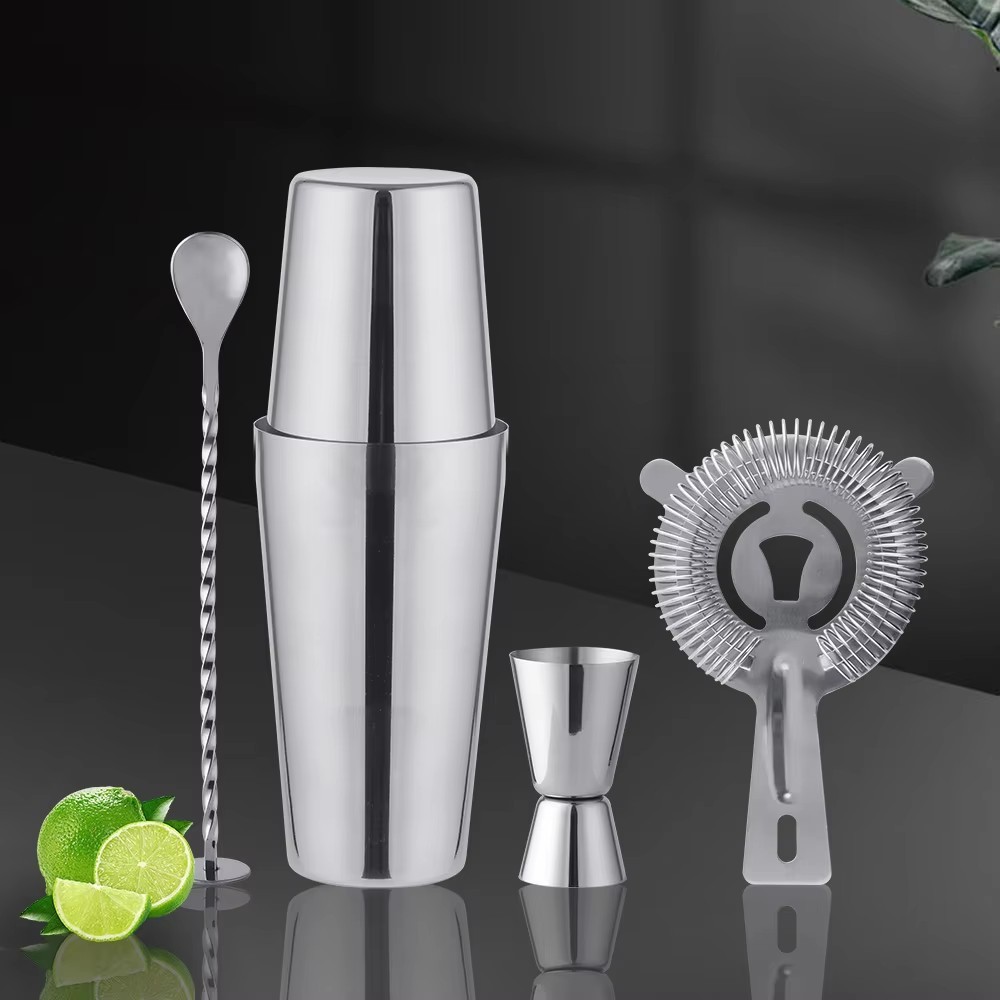 Brushed Black Boston Shaker Set 750ml 4