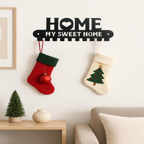 2-in-1 Wall Key Holder With Iron Hooks